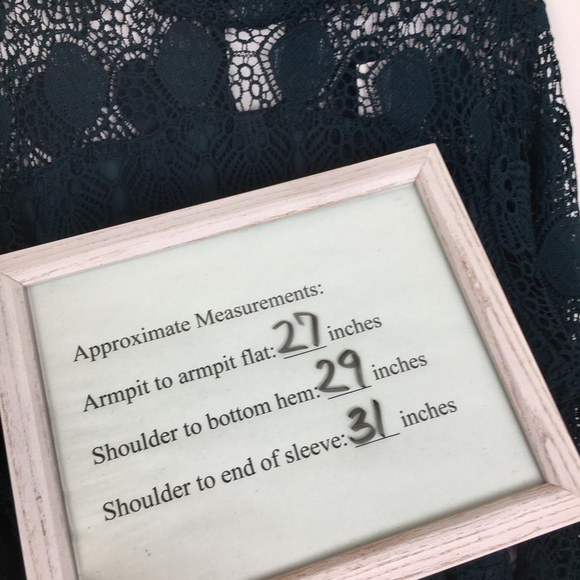 Lane Bryant Crochet Lace Peplum Tunic Top Women’s Mock Neck Blouse Dark Teal - Picture 16 of 16